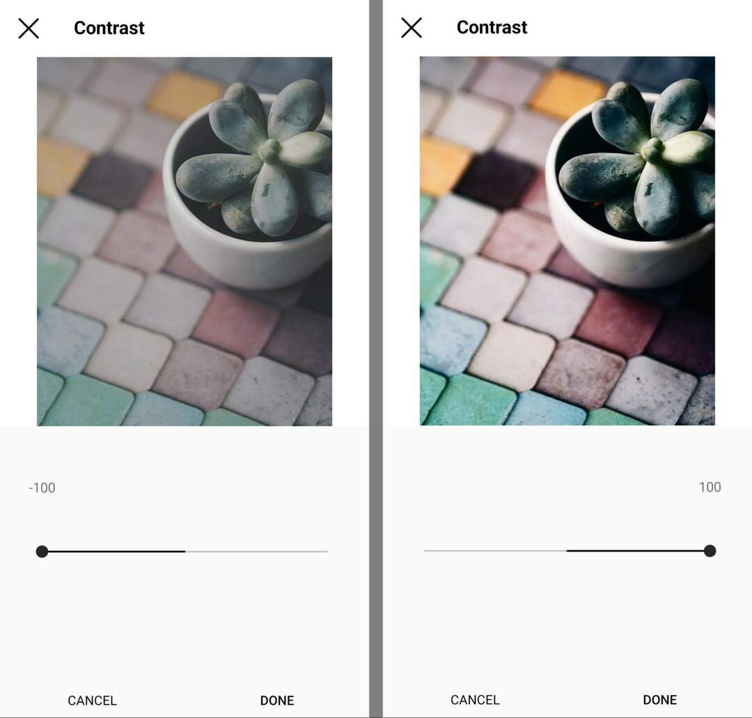 hogyan-szerkeszthető-fotók-Instagram-natív-funkciók-kontraszt-5. lépés