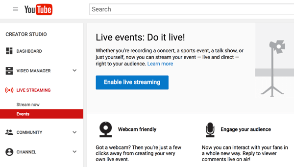 A videointerjú elkészítéséhez állítsa be a Közvetített Hangouts szolgáltatást a YouTube Live szolgáltatással.