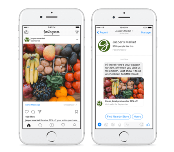 A Facebook kibővíti a Messenger hirdetések kattintását az Instagramra.