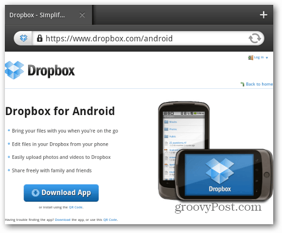 Dropbox Androidra