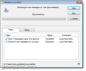 Windows Live mail szinkronizálási teszt