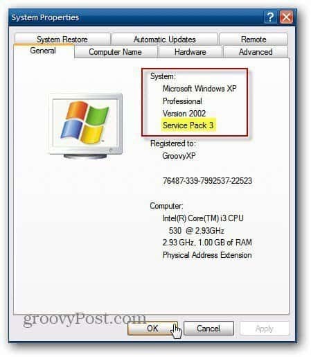 XP Pro 3. szervizcsomag