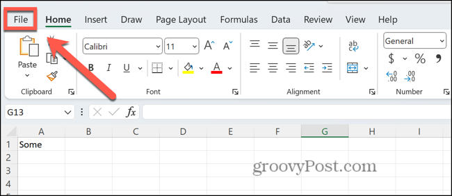 excel fájl menü