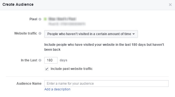 Használjon Facebook egyéni közönséget, hogy hozzon létre visszavételi kampányt alvó ügyfelek / látogatók számára.