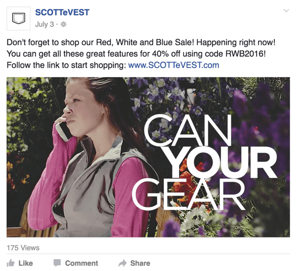 scottevest facebook videohirdetés