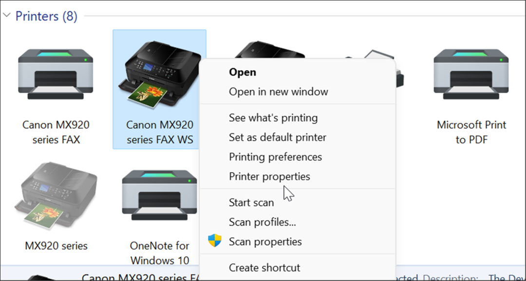 A nyomtató tulajdonságai megosztanak egy nyomtatót a Windows 11 rendszerben