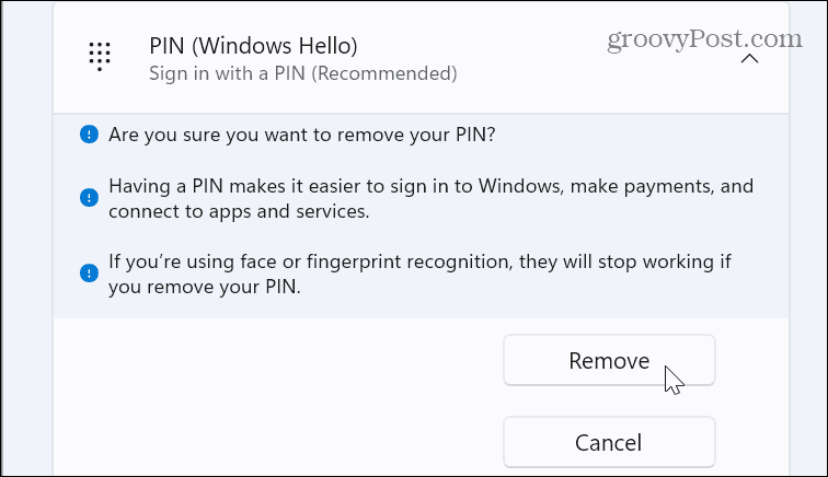 PIN-kód a Windows 11-be való bejelentkezéshez