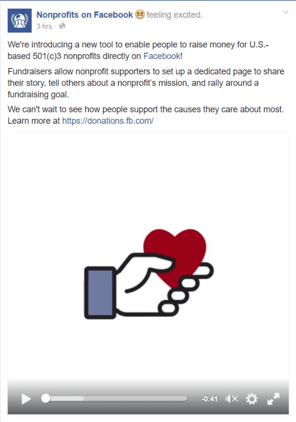 facebook nonprofit adománygyűjtés