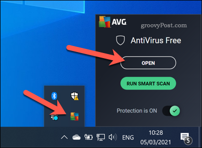 Az AVG felület megnyitása Windows rendszeren