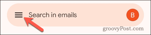 Nyissa meg a Gmail menüt