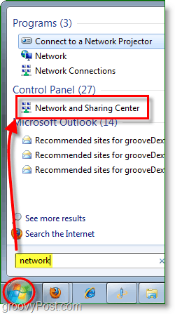 hozzáférés a hálózathoz és a megosztási központhoz a Windows 7 rendszerben