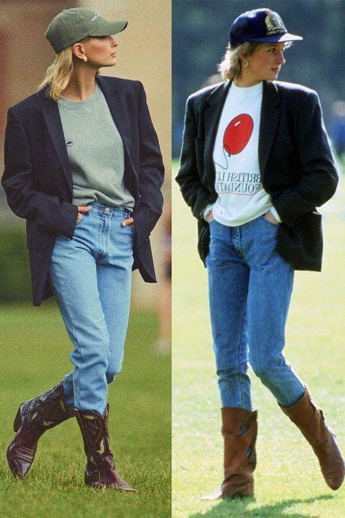 Diana hercegnő ihlette cowboy csizma kombináció