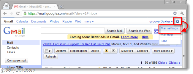 A Gmail beállításai