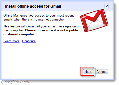 telepítse az offline hozzáférést a gmailhez