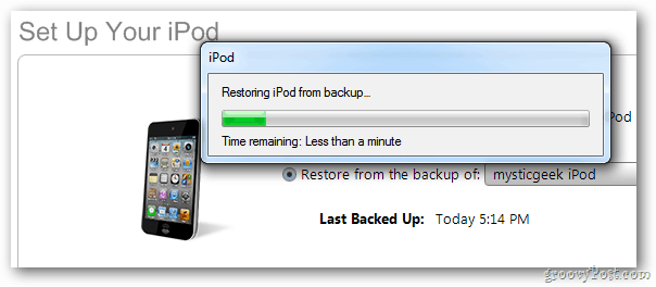 Az iPod visszaállítása