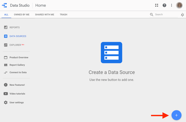 A Google Data Studio segítségével elemezheti Facebook-hirdetéseit, 1. lépés: adatforrás létrehozása a Google Data Studio szolgáltatásban