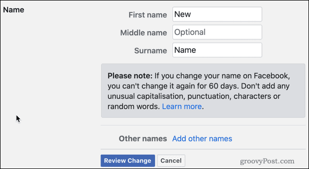 Tekintse át a Facebook névváltozásait