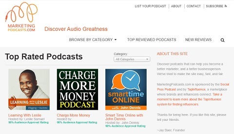 A MarketingPodcasts.com az első és egyetlen keresőmotor a podcastokhoz.