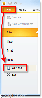 indítsa el az Office 2010 preferenciáit és lehetőségeit