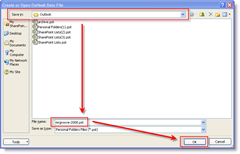 PST fájlok létrehozásának útmutatása az Outlook 2003 vagy az Outlook 2007 használatával