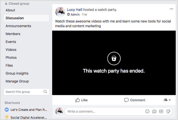 Facebook-parti bejegyzés a csoport hírcsatornájában.