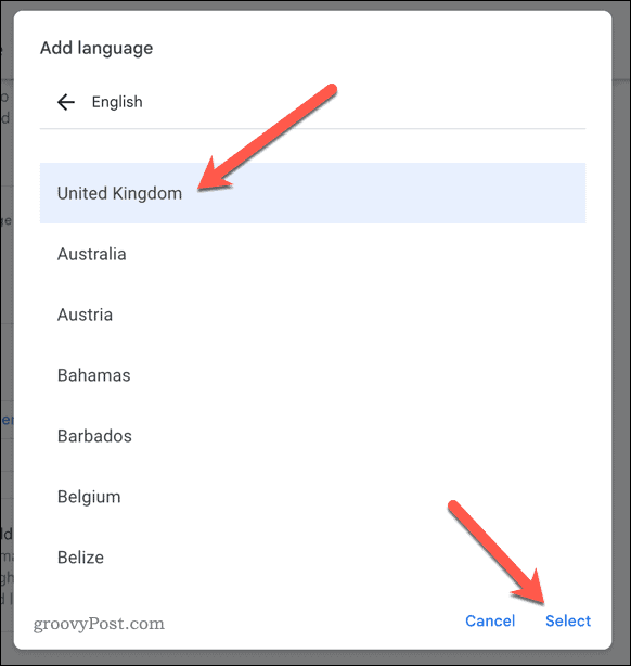 Az előnyben részesített nyelv kiválasztása a Google Drive-ban
