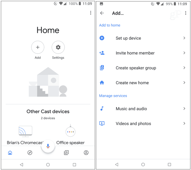 A Google Home App eszköz hozzáadása