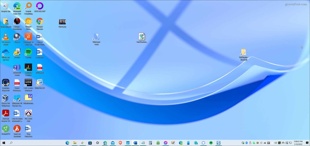 középső Windows 10 tálca