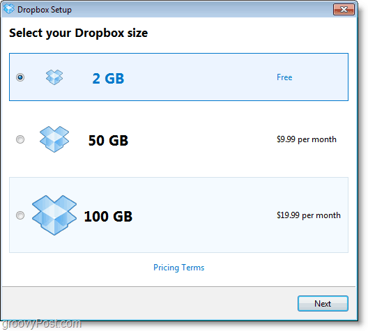 Dropbox screenshot - kap egy ingyenes 2 GB-os fiókot