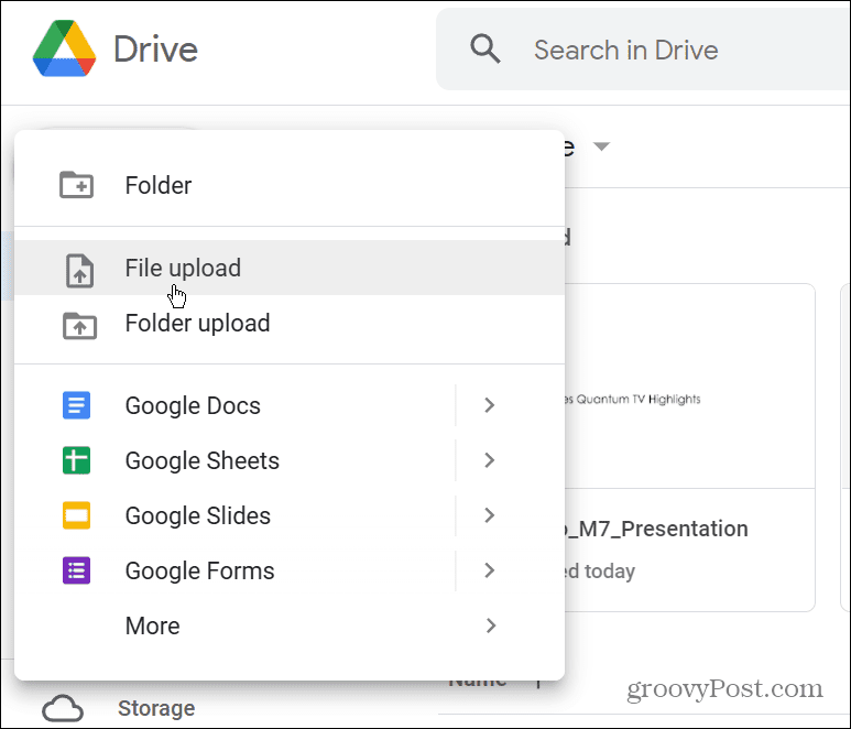 PPTX feltöltése a Google Drive-ra