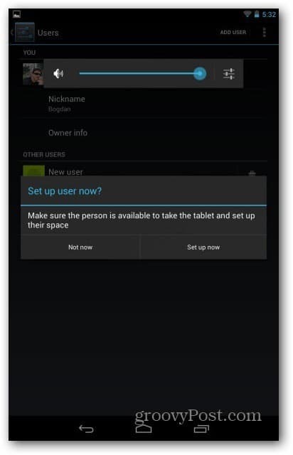 Nexus 7 felhasználói fiókok - állítsa be a felhasználót most