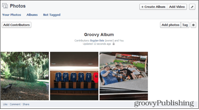 Facebook megosztott fotóalbumok közreműködői hozzáadása