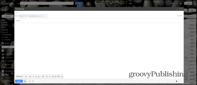 Új Gmail teljes képernyős képernyő alkalmazva