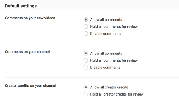 Engedélyezhet minden kommentet beküldéskor, vagy választhatja felülvizsgálatra, a YouTube moderációs beállításaitól függően.
