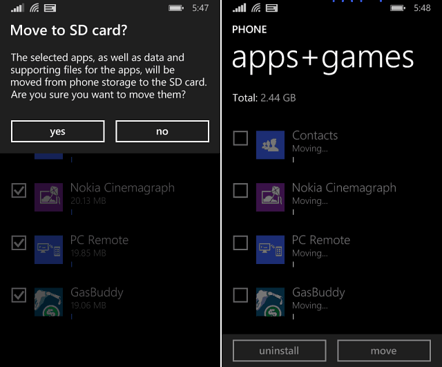 Windows Phone 8.1 Tipp: Vigye az alkalmazásokat és a játékokat az SD kártyára