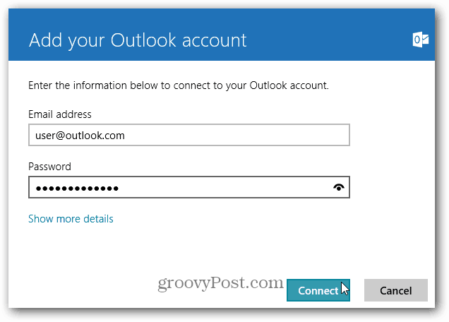 Adja hozzá az Outlook.com címét a Windows 8 Mail programhoz