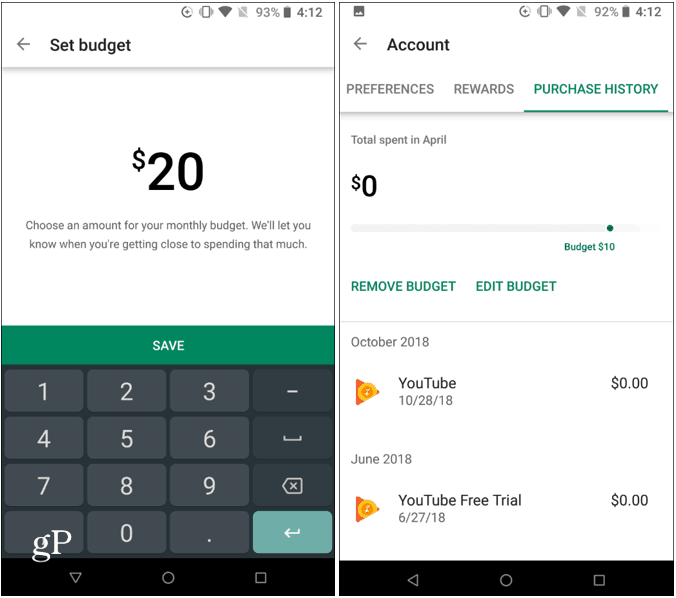 Állítsa be a Google Play költségkeretét