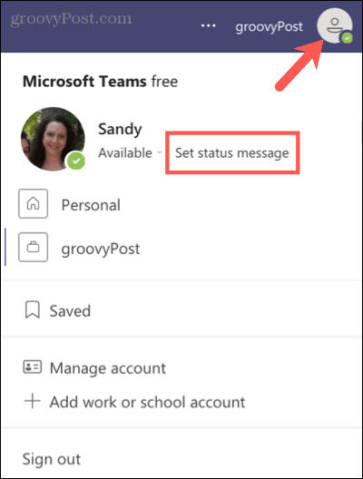 Állítson be állapotüzenetet a Microsoft Teams alkalmazásban