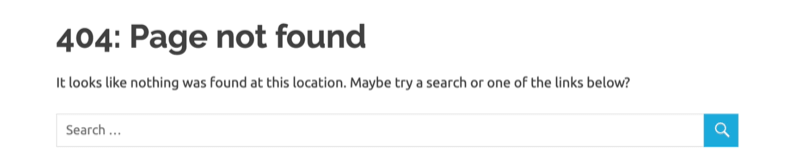 példa a Google Analytics 404 hibaoldalra, amely a 404 hiba eredményéhez igazodik
