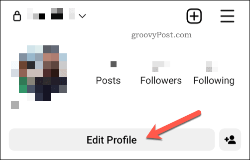Profil szerkesztése gomb az Instagramon