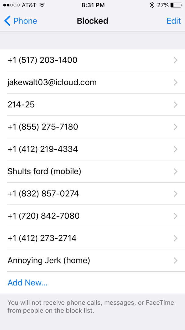 Az iPhone névjegyek és az ismeretlen hívók blokkolása: Hívások, FaceTime és szövegek