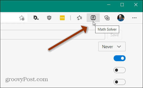 Math Solver gomb
