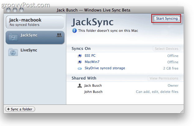 A Windows Live Sync Beta operációs rendszerre X