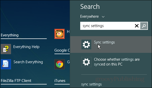 Keresés a Windows 8.1 rendszerben