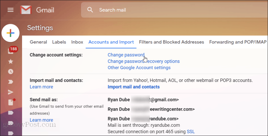 a gmail jelszavának visszaállítása