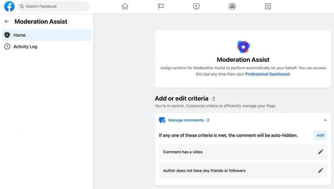 hogyan-moderálható-facebook-oldal-beszélgetések-használat-moderáció-assist-add-edit-criteria-15. lépés