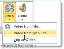 Videó a webhelyről a PowerPoint 2010 programban