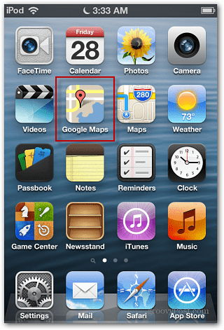iOS 6 Google Maps ikonra