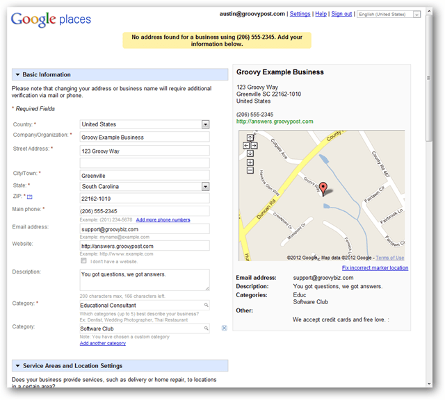 hozzon létre egy új google maps helyi adatlapot
