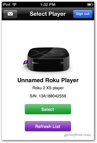 Válassza a Roku Player lehetőséget